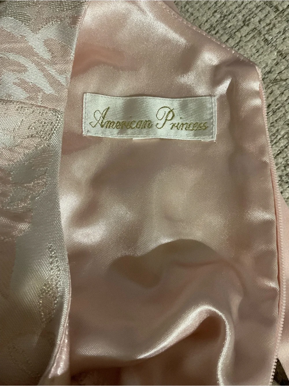 American Princess Blush Pink and Ivory Tulle Party Dress with Bow